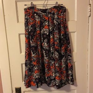 Patterned Midi Skirt